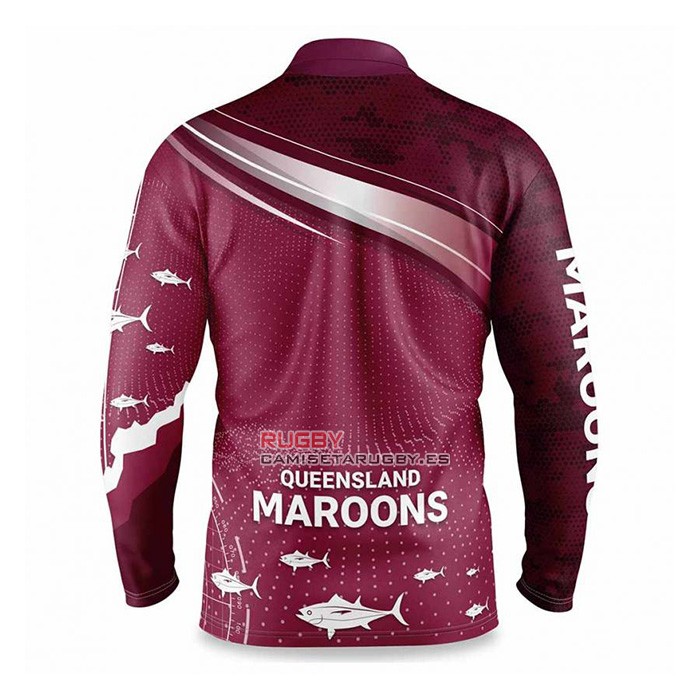 Camiseta NRL Queensland Maroons Rugby 2022 Fish Finder